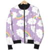 Cloud Smile Pattern Print Women Casual Bomber Jacket
