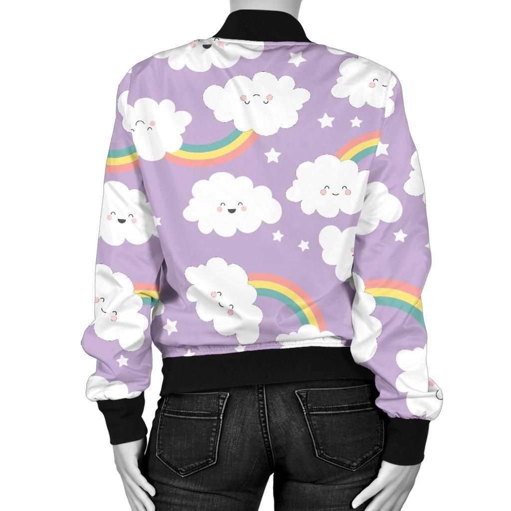 Cloud-Smile-Pattern-Print-Women-Casual-Bomber-Jacket-2