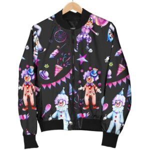 Clown Pattern Print Women Casual Bomber Jacket