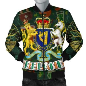 Coat of Arms Kingdom of Ireland Men's Bomber Jacket - Celtic Inspired - BN21 Bomber Jacket