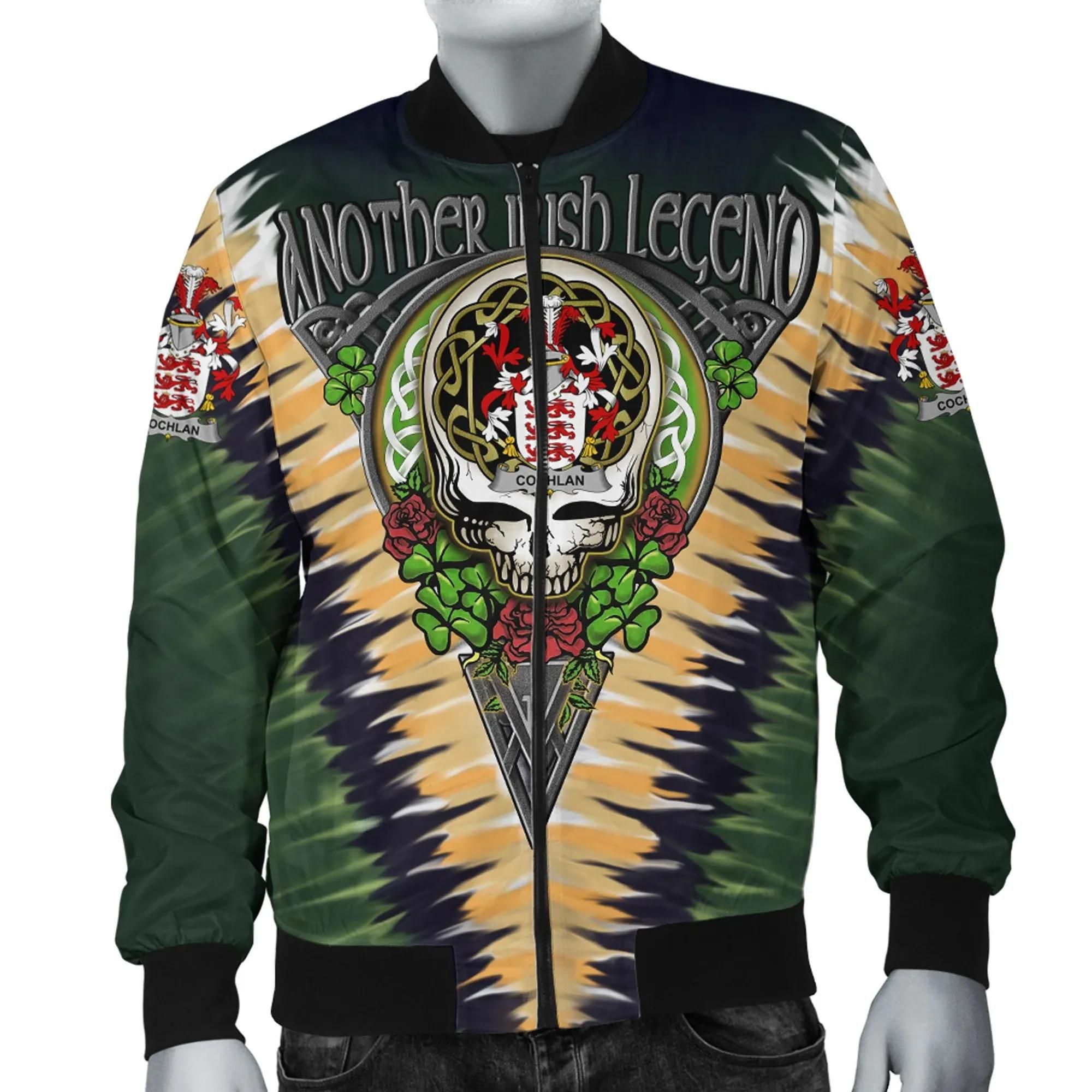 Cochlan or McCoughlan Ireland Bomber Jacket - GD Irish Legend Shamrock V Tie-Dye A7 Bomber Jacket Cochlan or McCoughlan Ireland Bomber Jacket - GD Irish Legend Shamrock V Tie-Dye A7 Bomber Jacket