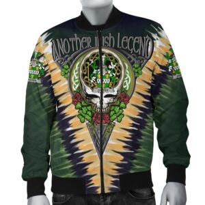 Coffey or O'Coffey Ireland Bomber Jacket - GD Irish Legend Shamrock V Tie-Dye A7 Bomber Jacket