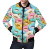 Colorful Donut Pattern Print Mens Bomber Jacket