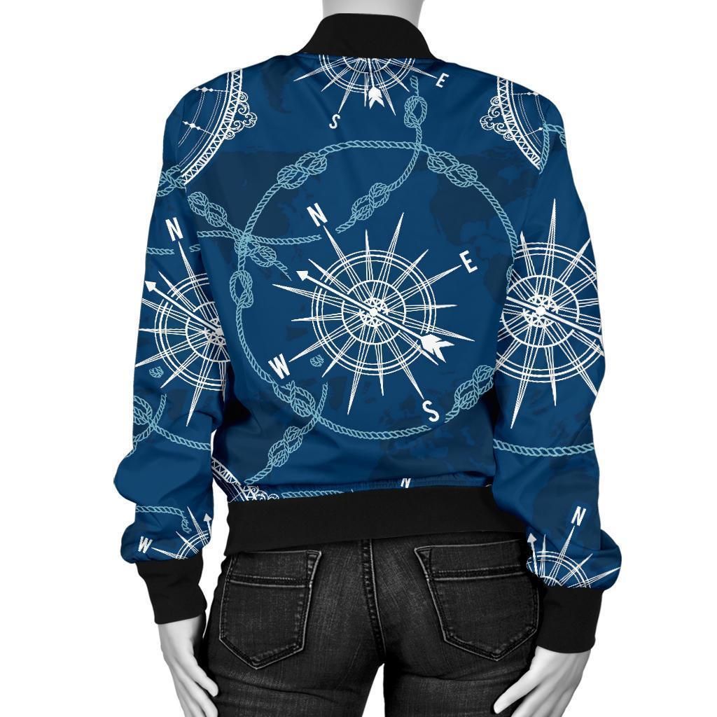 Compass-Print-Pattern-Women-Casual-Bomber-Jacket-2