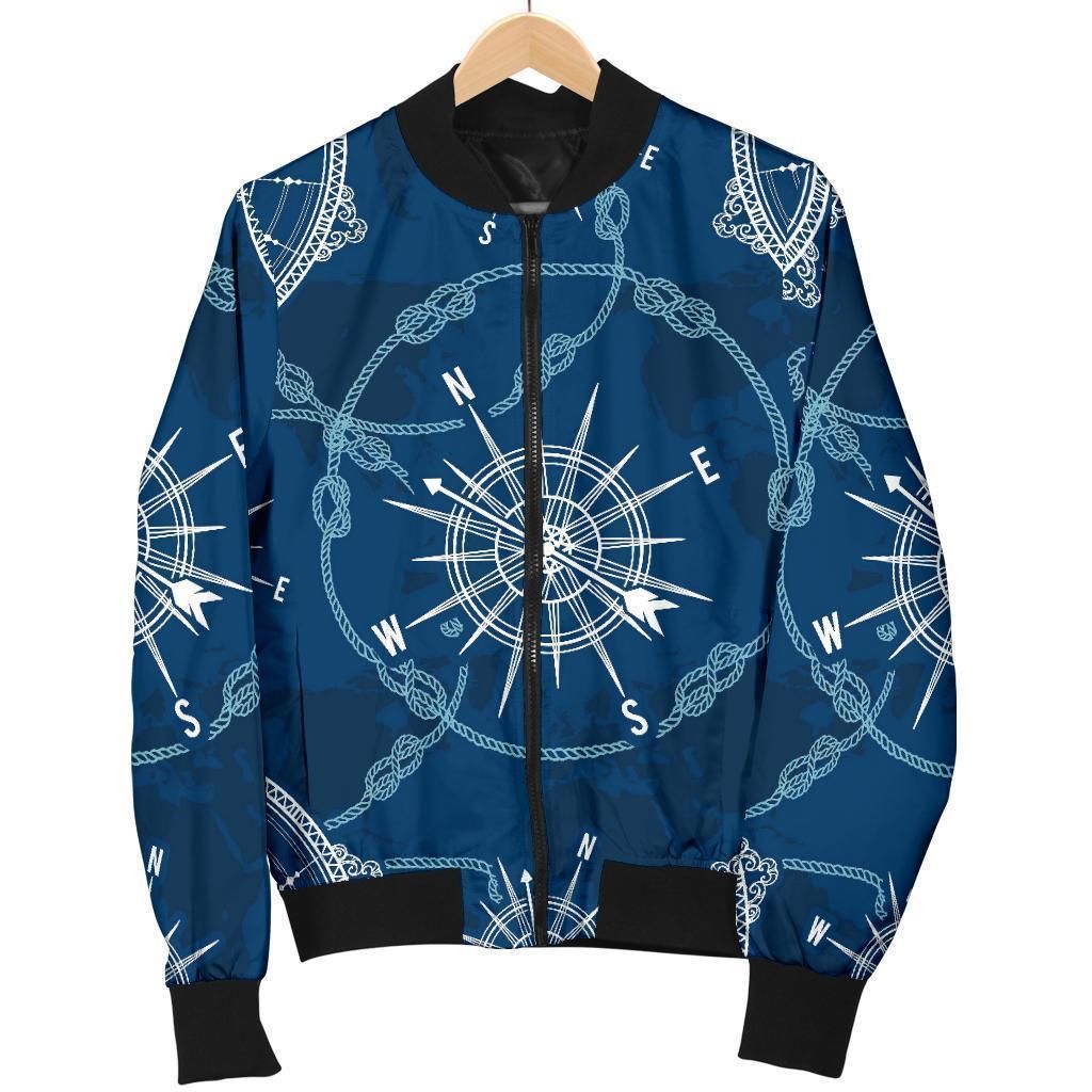 Compass Print Pattern Women Casual Bomber Jacket Compass Print Pattern Women Casual Bomber Jacket