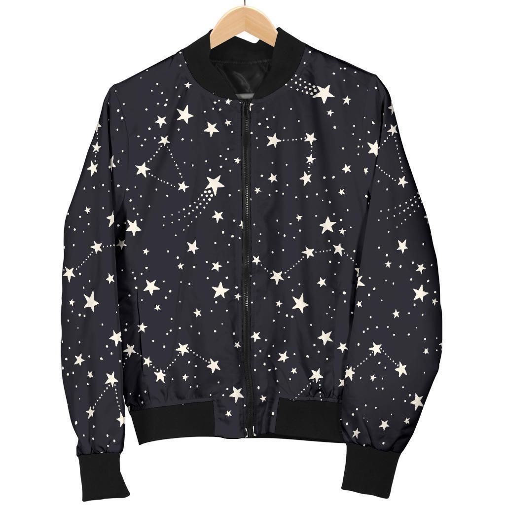 Constellation Star Print Pattern Women Casual Bomber Jacket Constellation Star Print Pattern Women Casual Bomber Jacket
