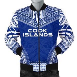 Cook Islands Flag Polynesian Chief Men's Bomber Jacket - Bn10 Bomber Jacket
