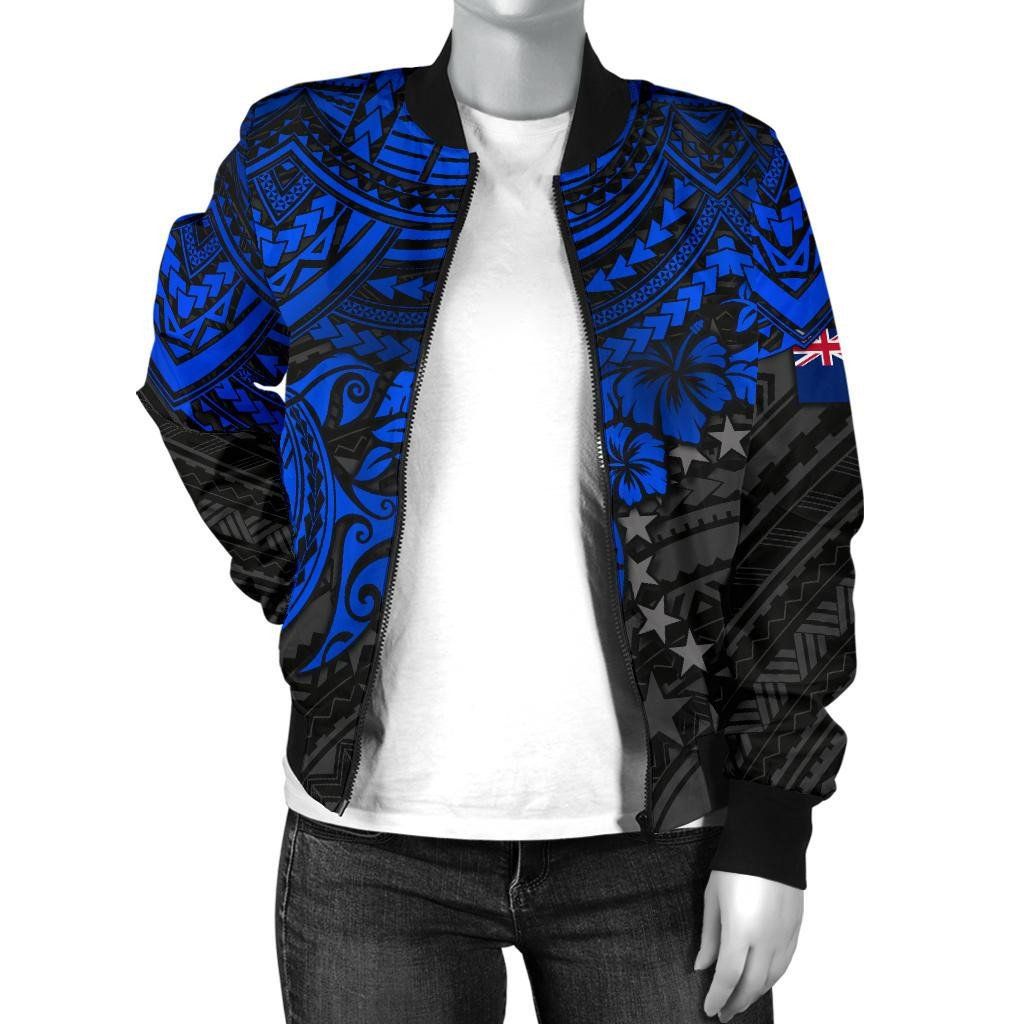 Cook-Islands-Polynesian-Bomber-Jacket-Women-Blue-Turtle-BN15-Bomber-Jacket-2
