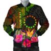 Cook Islands Polynesian Personalised Men's Bomber Jacket -  Hibiscus and Banana Leaves - BN15 Bomber Jacket