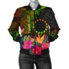 Cook Islands Polynesian Personalised Women's Bomber Jacket - Hibiscus and Banana Leaves - BN15 Bomber Jacket