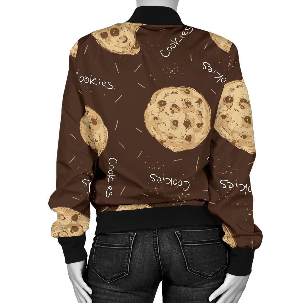Cookie-Pattern-Print-Women-Casual-Bomber-Jacket-2
