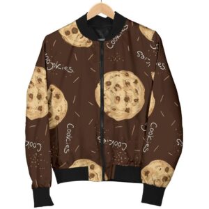 Cookie Pattern Print Women Casual Bomber Jacket