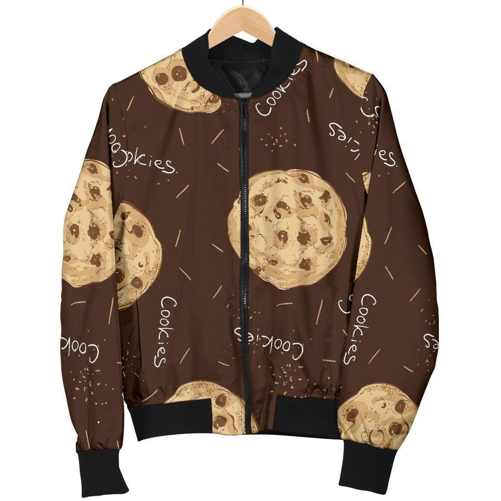 Cookie Pattern Print Women Casual Bomber Jacket Cookie Pattern Print Women Casual Bomber Jacket