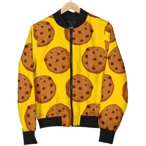Cookie Print Pattern Women Casual Bomber Jacket