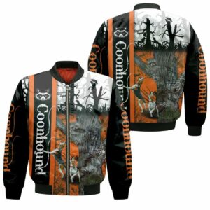 Coonhound Hunting Dog 3D T Shirt Hoodie Sweater Jersey Bomber Jacket Model 1498 Bomber Jacket