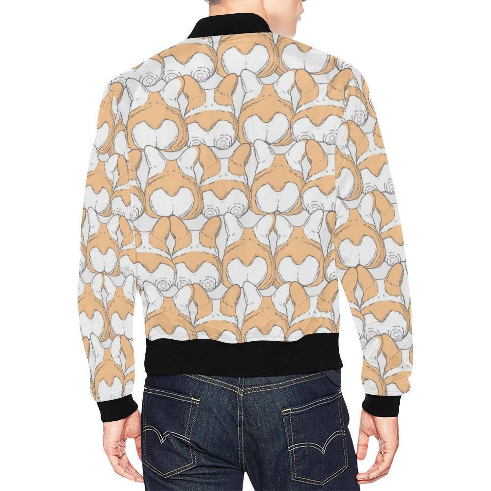 Corgi-Butt-Pattern-Print-Mens-Bomber-Jacket-2