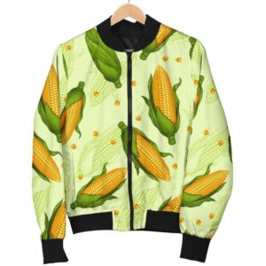 Corn Pattern Print Women Casual Bomber Jacket