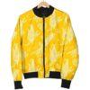Corn Yellow Pattern Print Women Casual Bomber Jacket