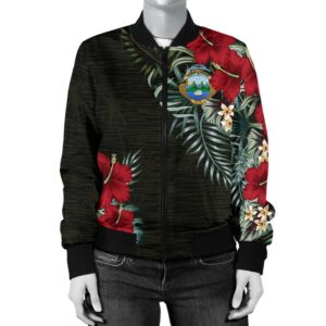 Costa Rica Hibiscus Women's Bomber Jacket A7 Bomber Jacket