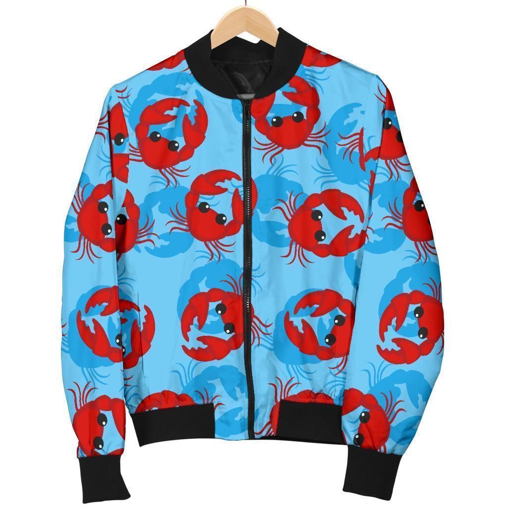 Crab Pattern Print Women Casual Bomber Jacket Crab Pattern Print Women Casual Bomber Jacket
