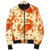 Crab Print Pattern Women Casual Bomber Jacket