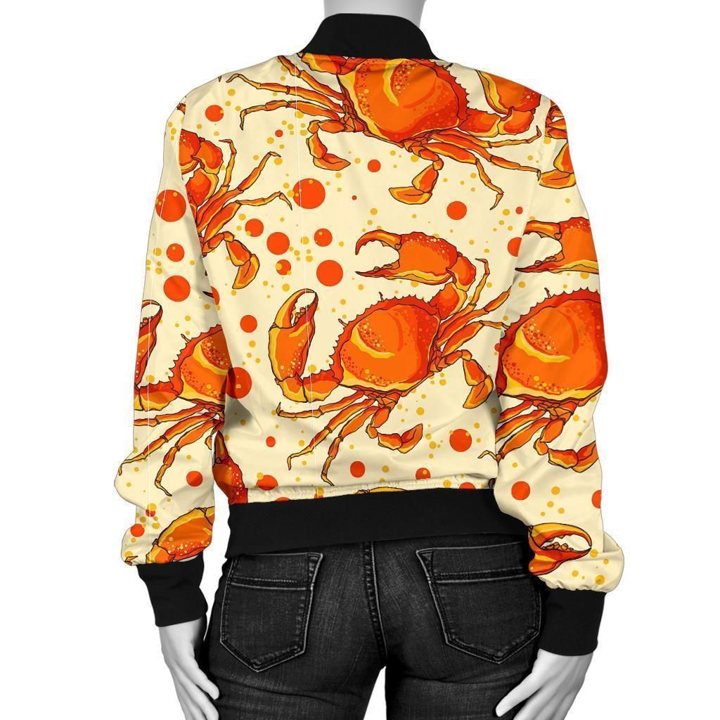 Crab-Print-Pattern-Women-Casual-Bomber-Jacket-2