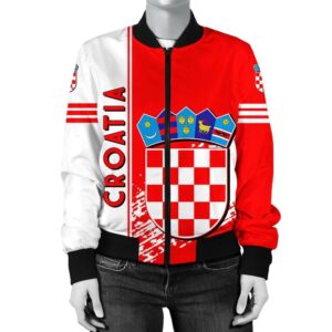 Croatia Coat Of Arms Women Bomber Jacket Quarter Style J71 Bomber Jacket