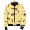 Crocodile River Print Pattern Women Casual Bomber Jacket