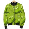 Cucumber Pickle Pattern Print Women Casual Bomber Jacket