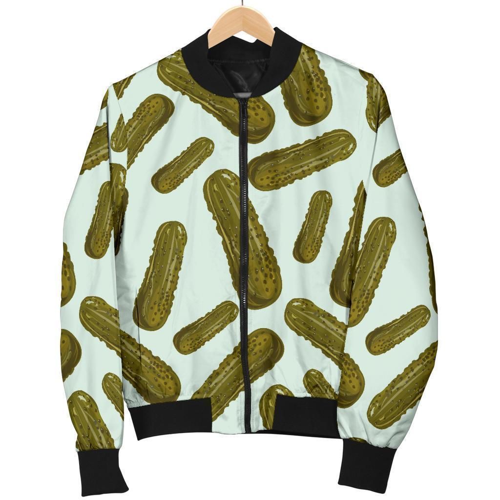 Cucumber Pickle Print Pattern Women Casual Bomber Jacket Cucumber Pickle Print Pattern Women Casual Bomber Jacket