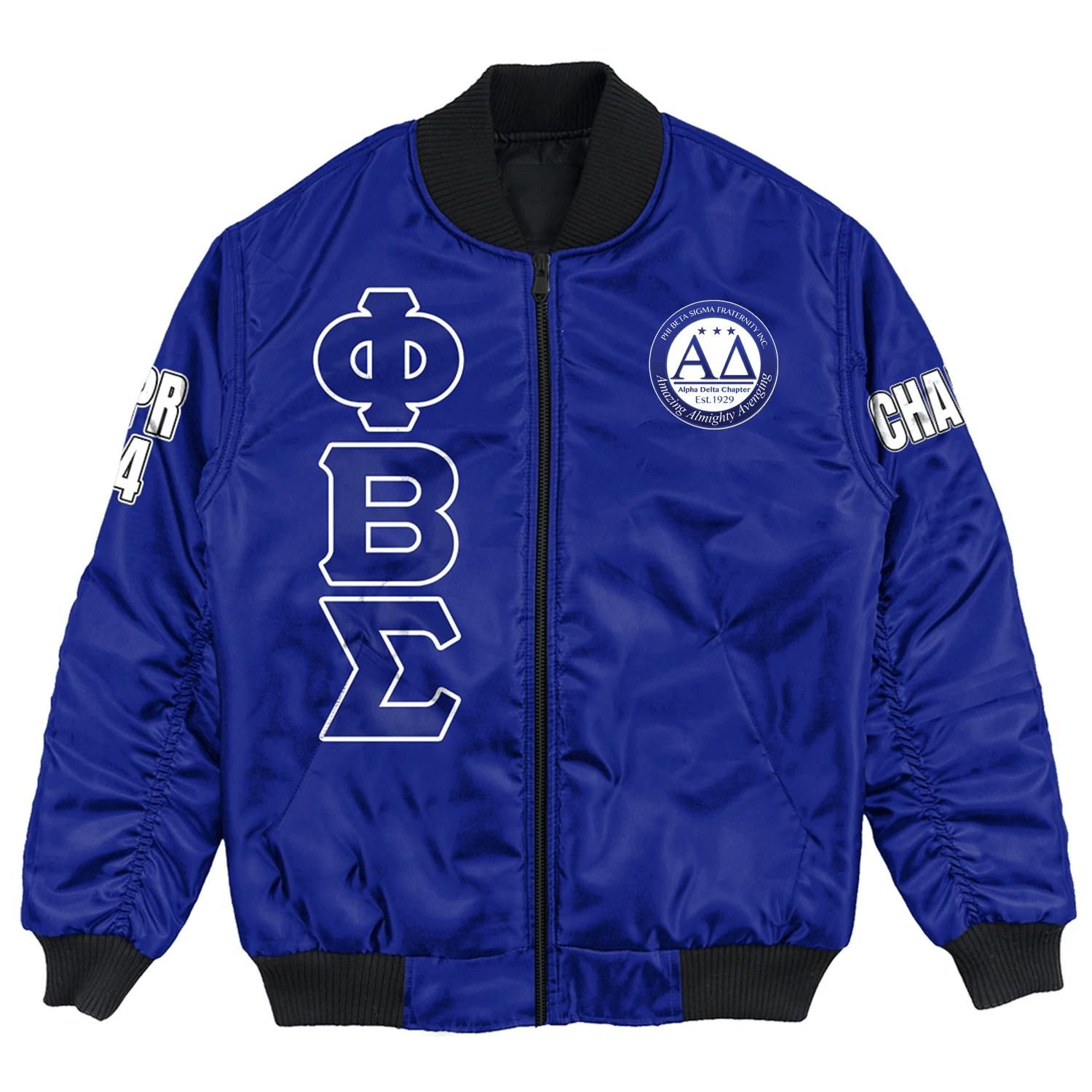 (Custom) Africa Zone Jacket - Alpha Delta Chapter Bomber Jackets A31 Bomber Jacket (Custom) Africa Zone Jacket - Alpha Delta Chapter Bomber Jackets A31 Bomber Jacket