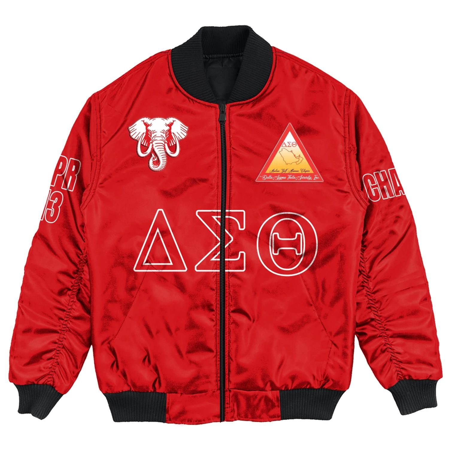 (Custom) Africa Zone Jacket - Arabian Gulf Alumnae Chapter Bomber Jackets A31 Bomber Jacket (Custom) Africa Zone Jacket - Arabian Gulf Alumnae Chapter Bomber Jackets A31 Bomber Jacket