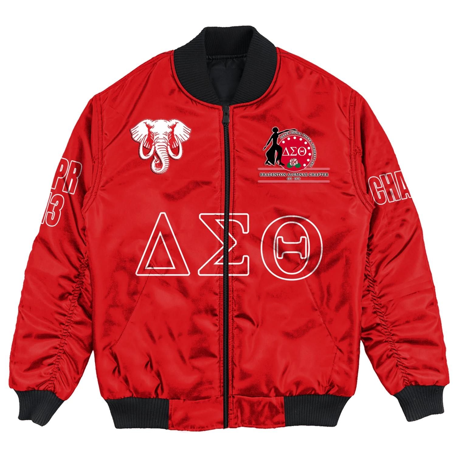 (Custom) Africa Zone Jacket - Bradenton Alumnae Chapter Bomber Jackets A31 Bomber Jacket (Custom) Africa Zone Jacket - Bradenton Alumnae Chapter Bomber Jackets A31 Bomber Jacket