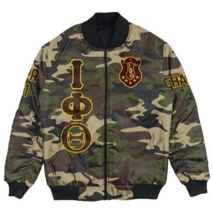(Custom) Africa Zone Jacket - Iota Phi Theta Camouflage Bomber Jackets A31 Bomber Jacket