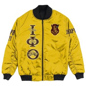 (Custom) Africa Zone Jacket - Iota Phi Theta (Gold) Bomber Jackets A31 Bomber Jacket