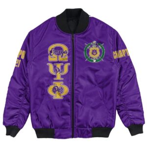 (Custom) Africa Zone Jacket - Omega Psi Phi (Purple) Bomber Jackets A31 Bomber Jacket
