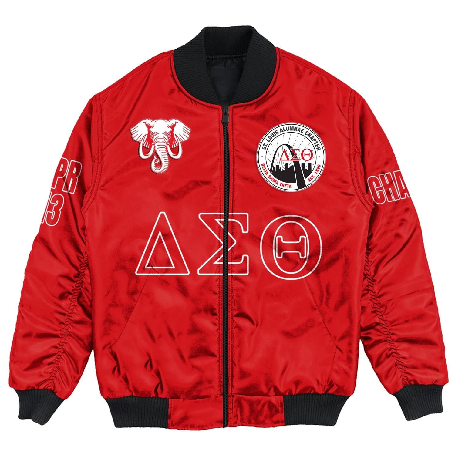 (Custom) Africa Zone Jacket - S T Louis Alumnae Chapter Bomber Jackets A31 Bomber Jacket (Custom) Africa Zone Jacket - S T Louis Alumnae Chapter Bomber Jackets A31 Bomber Jacket