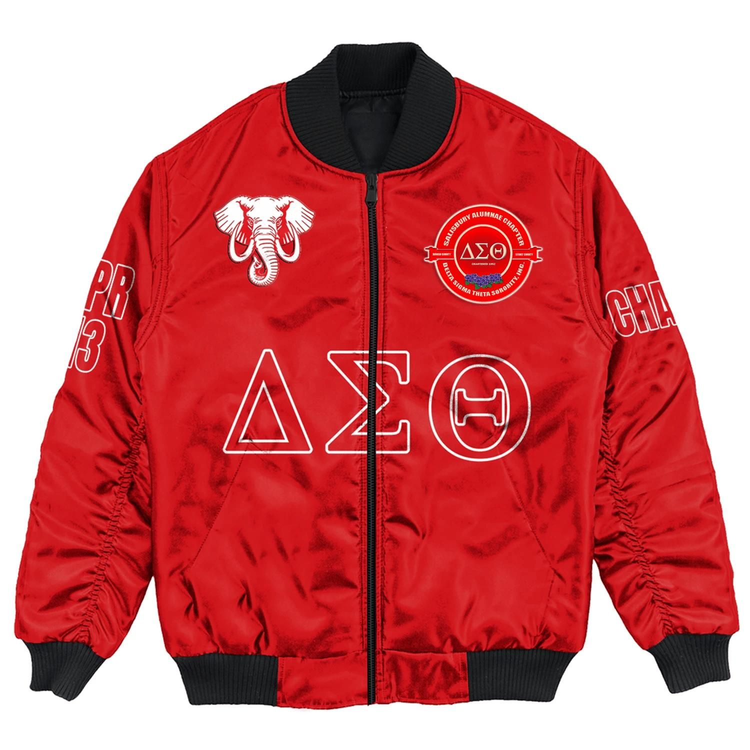 (Custom) Africa Zone Jacket - Salisbury Alumnae Chapter Bomber Jackets A31 Bomber Jacket (Custom) Africa Zone Jacket - Salisbury Alumnae Chapter Bomber Jackets A31 Bomber Jacket