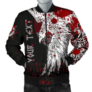 Custom Men's Bomber Jacket - Mystical Raven Tattoo Blood A31 Bomber Jacket