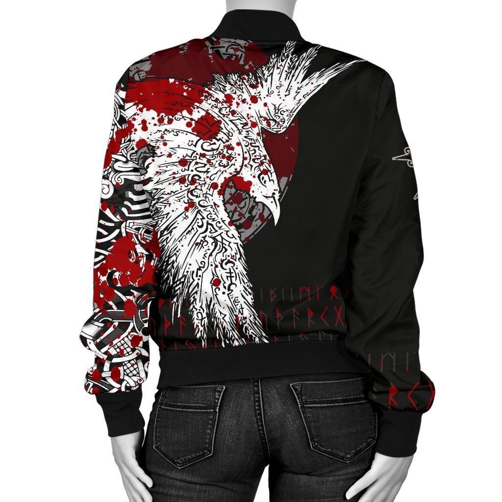 Custom-Womens-Bomber-Jacket-Mystical-Raven-Tattoo-Blood-A31-1