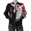 Custom Women's Bomber Jacket - Mystical Raven Tattoo Blood A31
