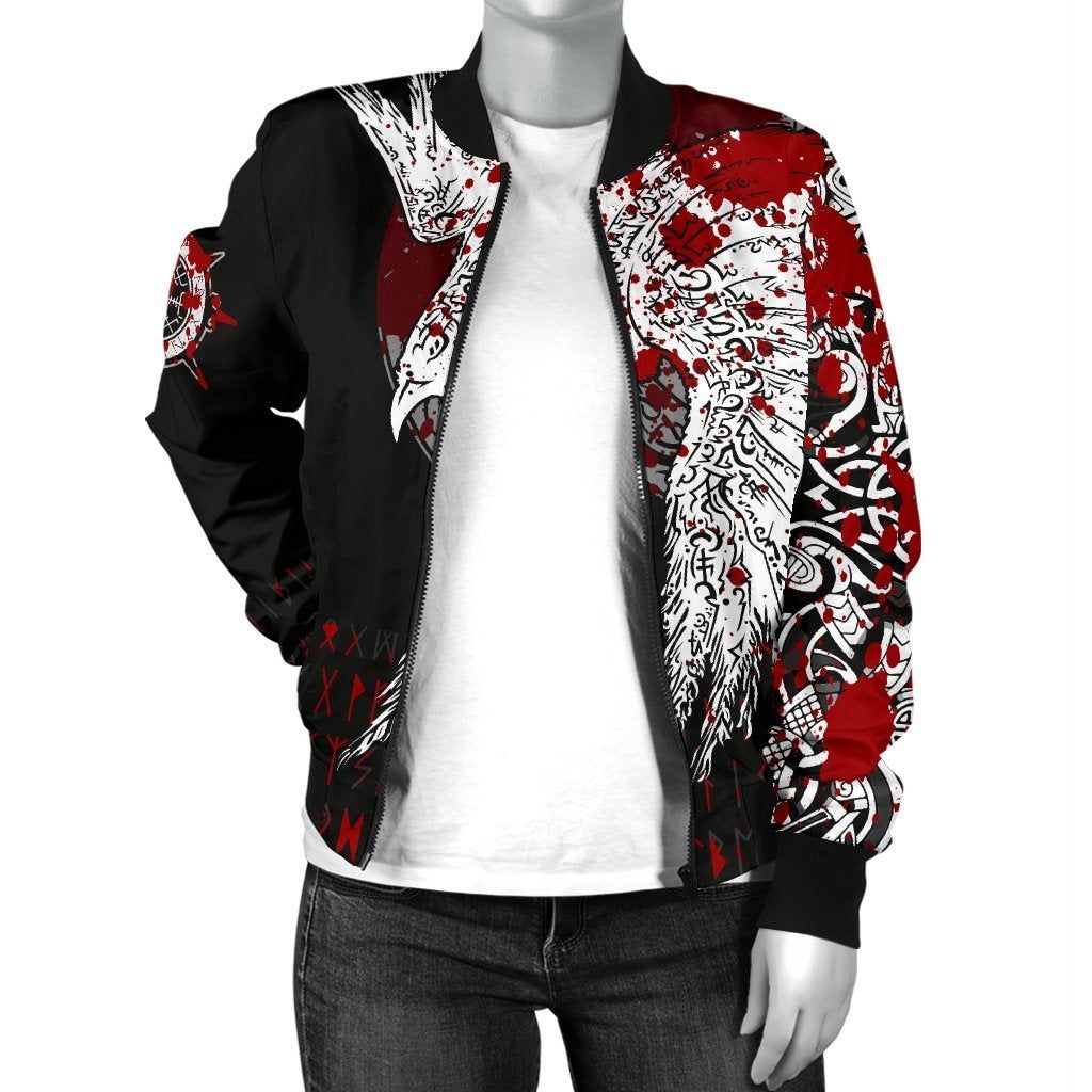 Custom-Womens-Bomber-Jacket-Mystical-Raven-Tattoo-Blood-A31-2
