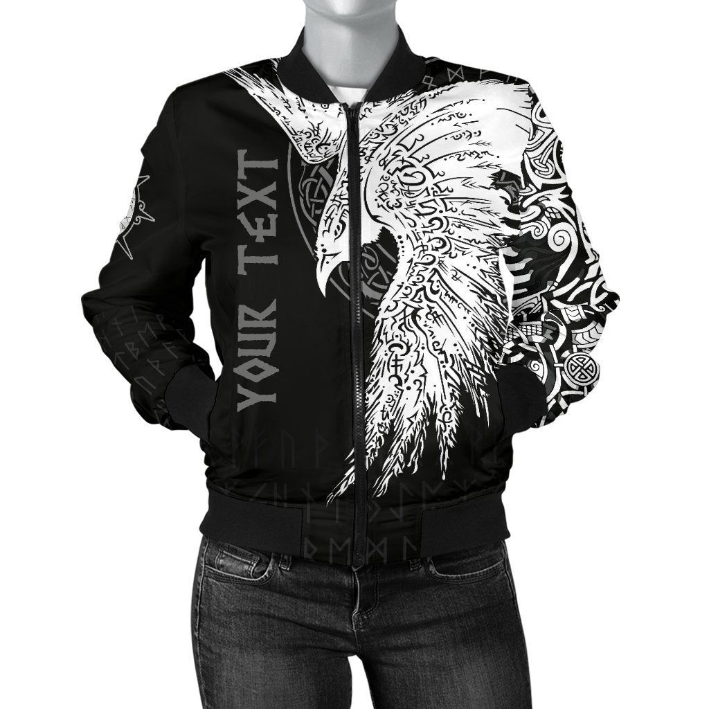 Custom Women's Bomber Jacket Mystical Raven Tattoo Special A31 Bomber Jacket Custom Women's Bomber Jacket Mystical Raven Tattoo Special A31 Bomber Jacket