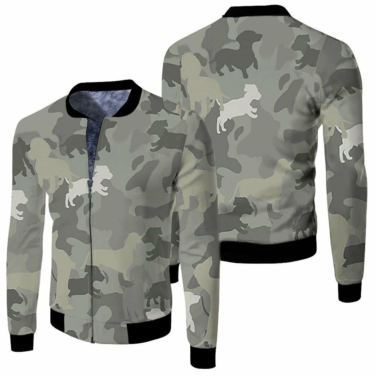 Dachshund Pattern Camouflage Style For Dog Lover 3D Sweater 3D Printed Hoodie Bomber Jacket Model 1521 Bomber Jacket Dachshund Pattern Camouflage Style For Dog Lover 3D Sweater 3D Printed Hoodie Bomber Jacket Model 1521 Bomber Jacket
