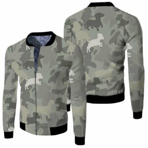 Dachshund Pattern Camouflage Style For Dog Lover 3D Sweater 3D Printed Hoodie Jersey Bomber Jacket Model 1523 Bomber Jacket