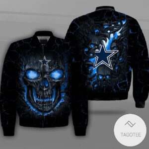Dallas Cowboys Lava Skull Full Print Bomber Jacket