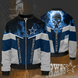 Dallas Cowboys Skull All Over Printed Bomber Jacket