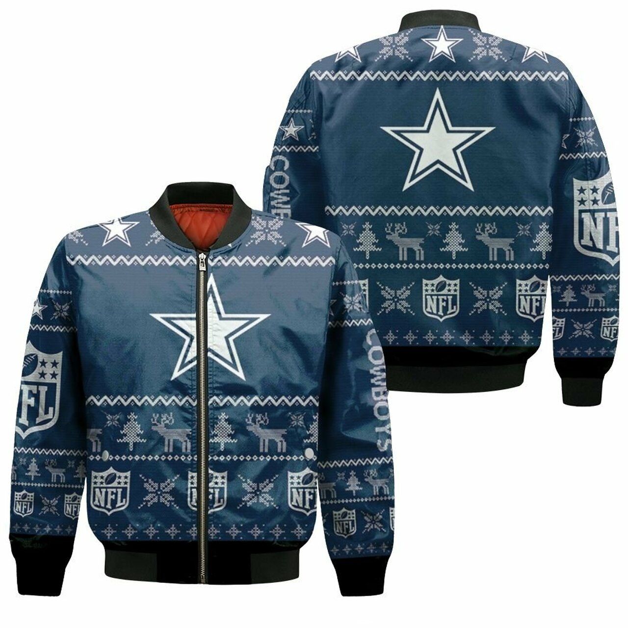 Dallas Cowboysnfl Ugly Sweatshirt Christmas 3D Bomber Jacket Model 1703 Bomber Jacket Dallas Cowboysnfl Ugly Sweatshirt Christmas 3D Bomber Jacket Model 1703 Bomber Jacket