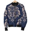 Damask Pattern Print Women Casual Bomber Jacket