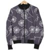 Dandelion Print Pattern Women Casual Bomber Jacket